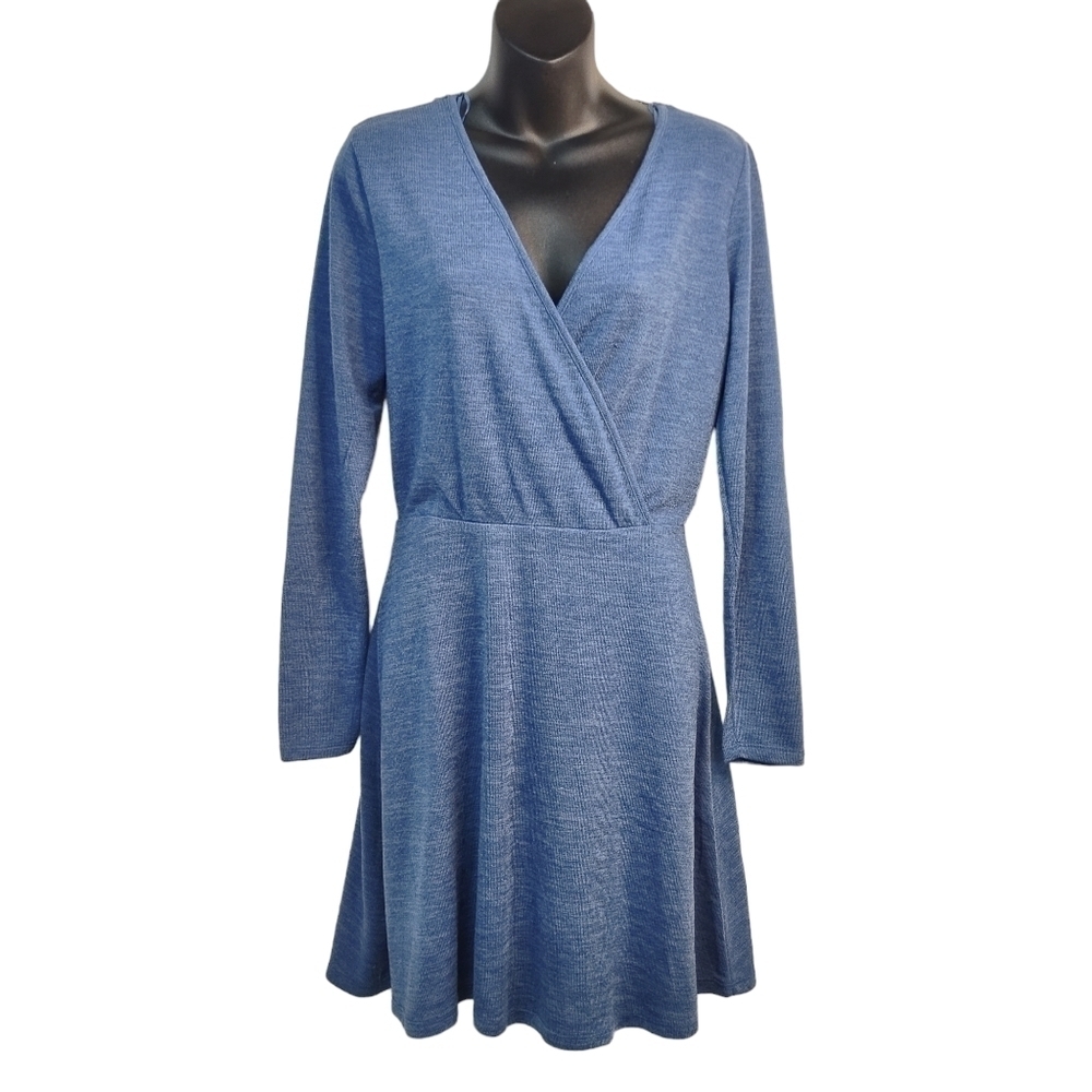 Candie's Women's Blue V-Neck Knit Dress Size M NWT